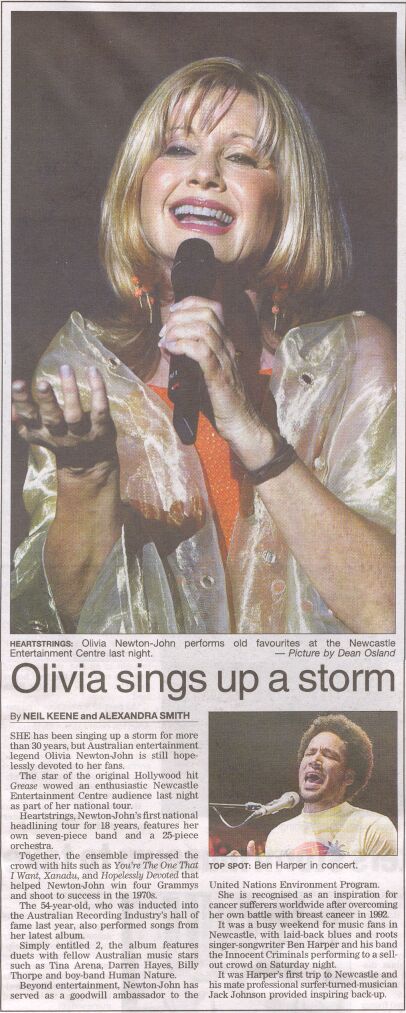 Olivia sings up a storm - concert review - Newcastle