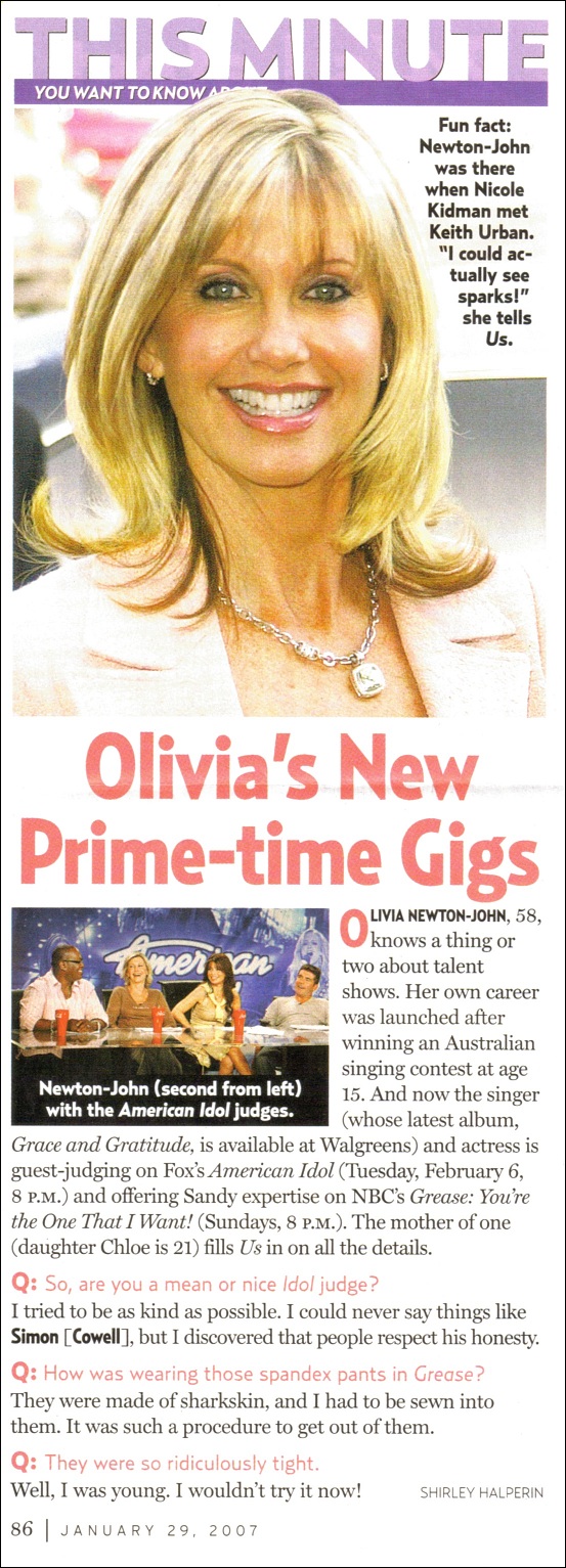 Olivia's new Prime Time Gigs - Us