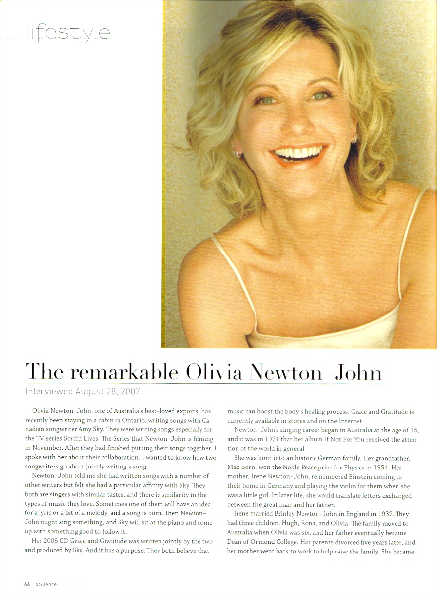 The remarkable Olivia Newton-John - Opulence