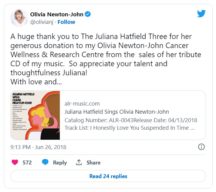 Juliana Hatfield's hopeless devotion to Olivia - Yahoo Entertainment