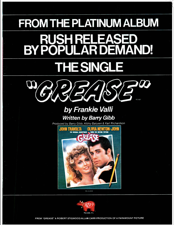 Ad for Grease single - Billboard