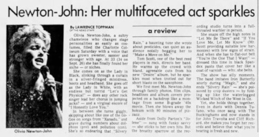 Olivia Newton-John Charlotte News Sept 13 1982  article