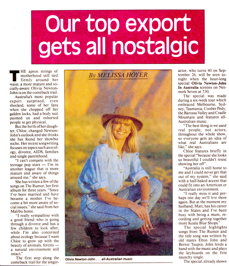 Our Top Export Gets All Nostalgic, Down Under Special - Daily Telegraph