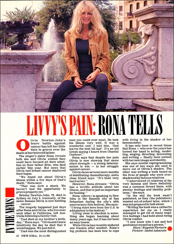 Livvy's Pain, Rona Tells - New Idea