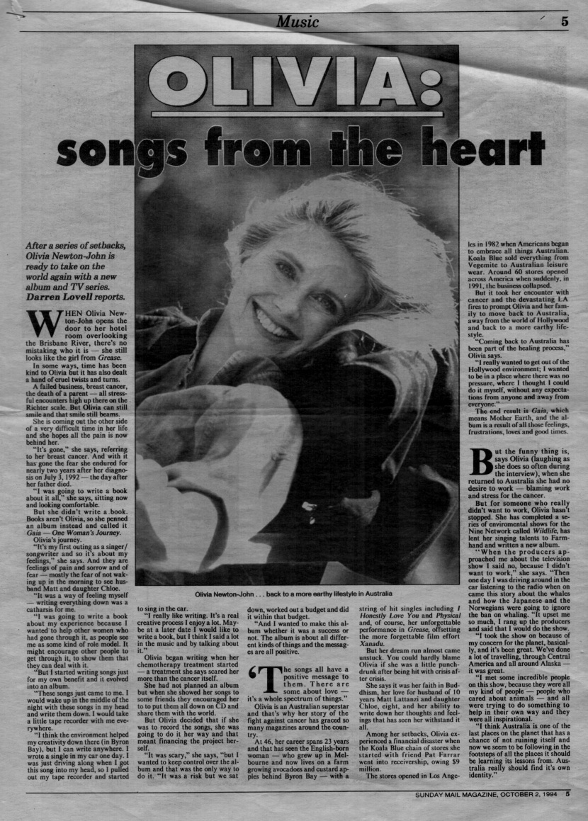 Songs From The Heart- Sunday Mail