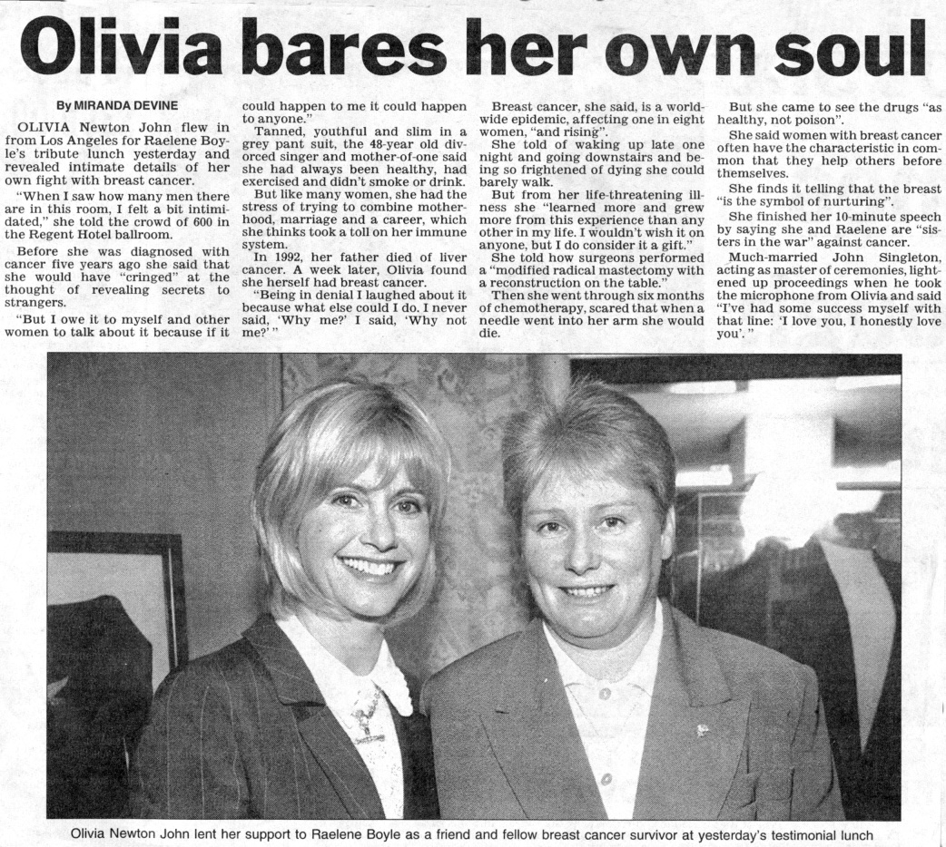Olivia bares her own soul - Daily Telegraph