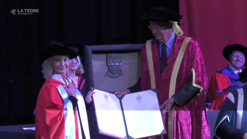 Olivia Newton-John receives Honorary Doctorate LaTrobe University 2018