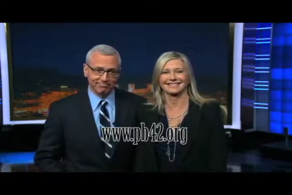 Olivia Newton-John and Dr Drew Pink and Blue for Two promotion