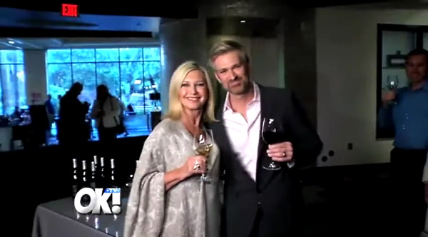 Olivia Newton-John and Emerson at Pink and Blue for Two wine launch