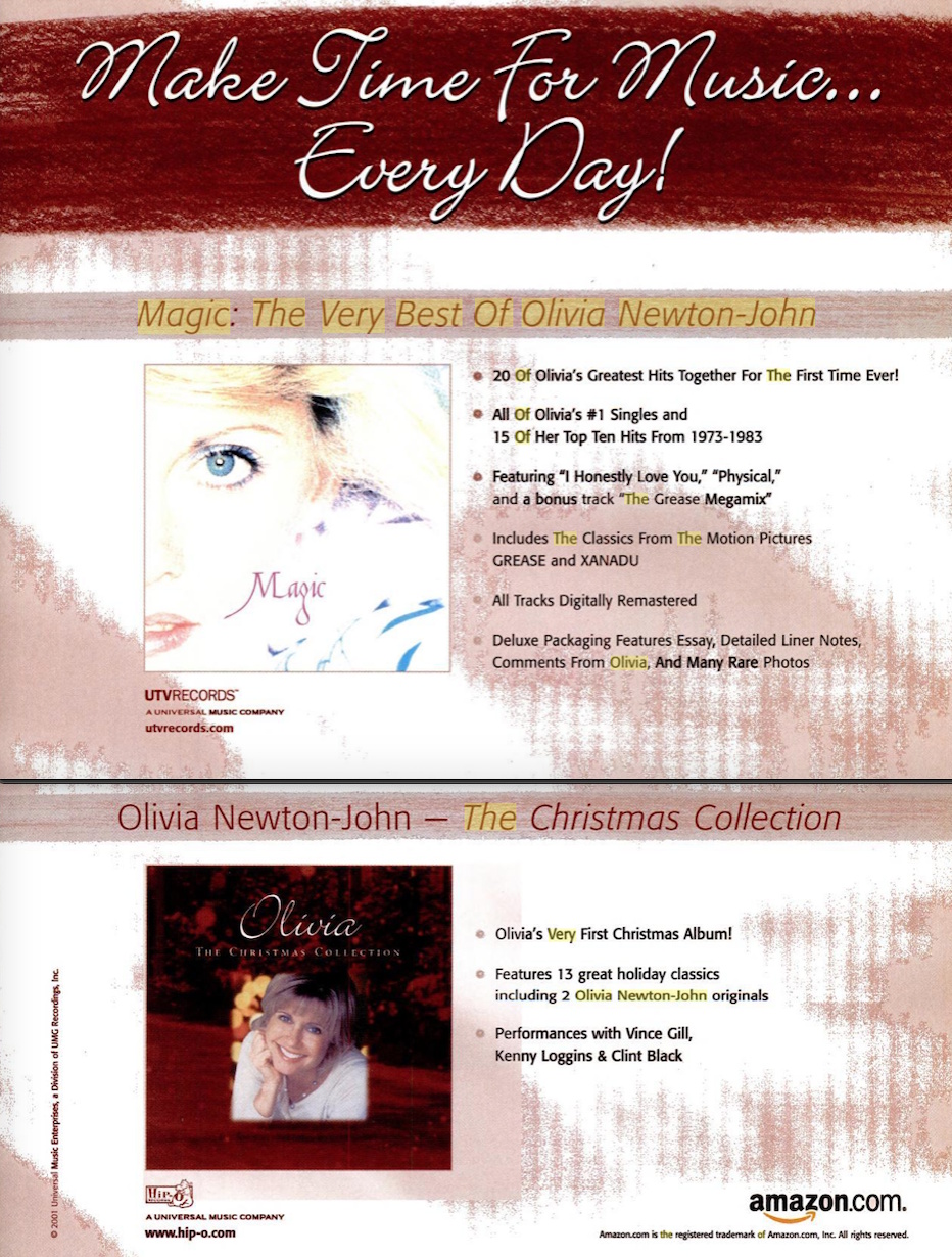 Magic and The Christmas Collection CDs advert - The Advocate