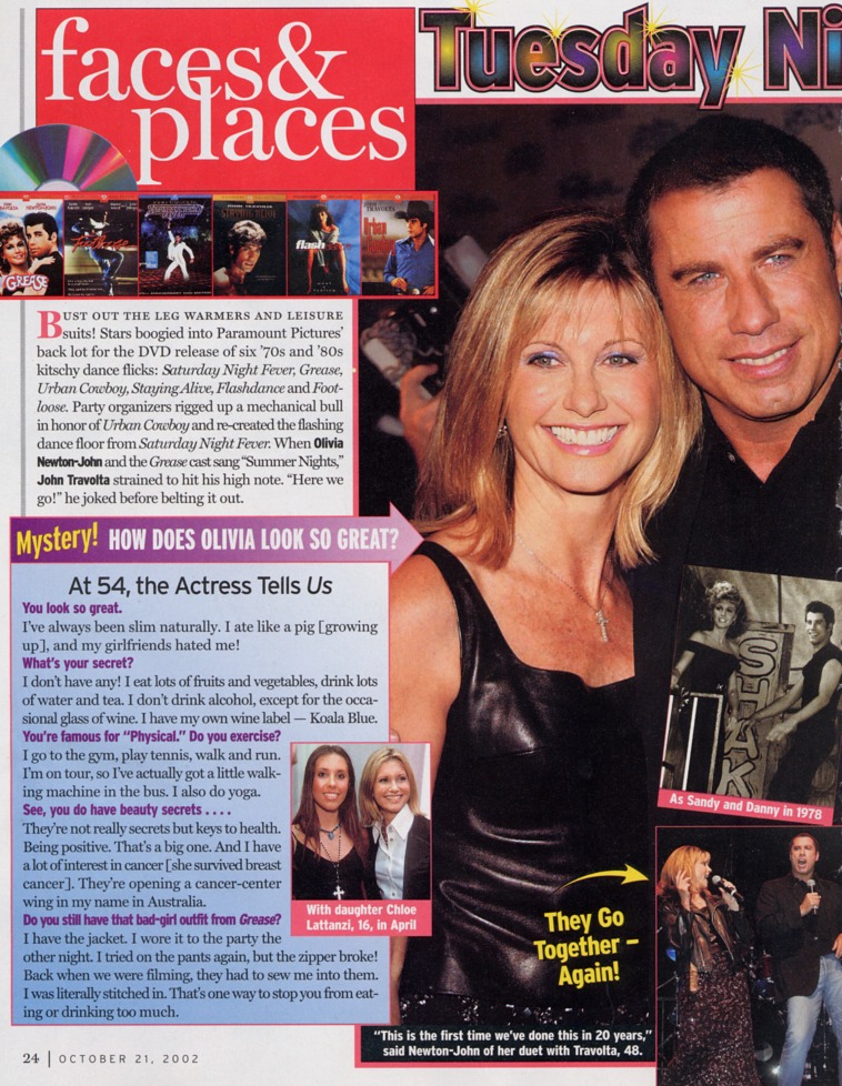 Faces and Places Grease DVD Party - US magazine