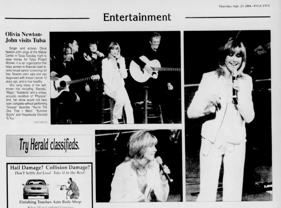 Olivia Newton-John visits Tulsa - Sapulpa Daily Herald