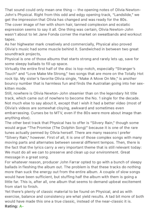Physical album review - The Daily Vault