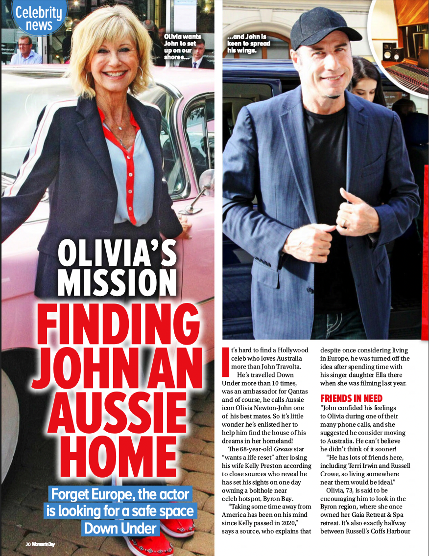 Olivia's joy - John moves Down Under