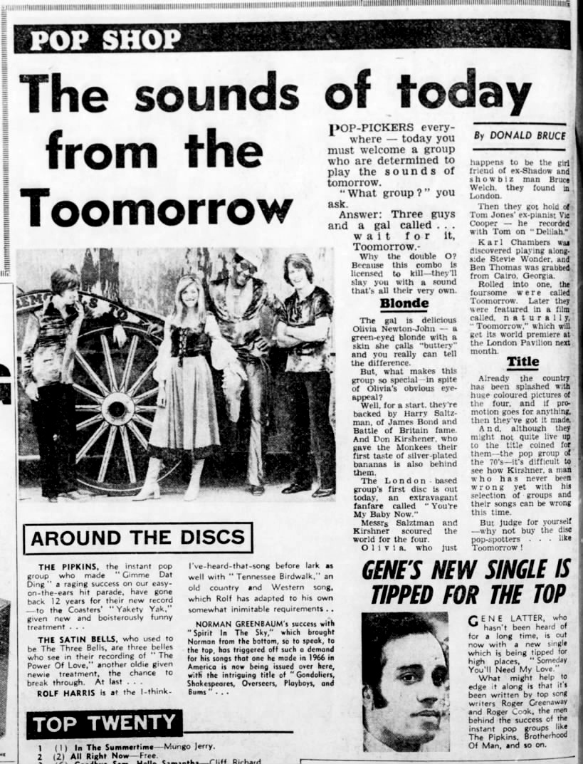 The sounds of today from the Toomorrow - The Daily Record