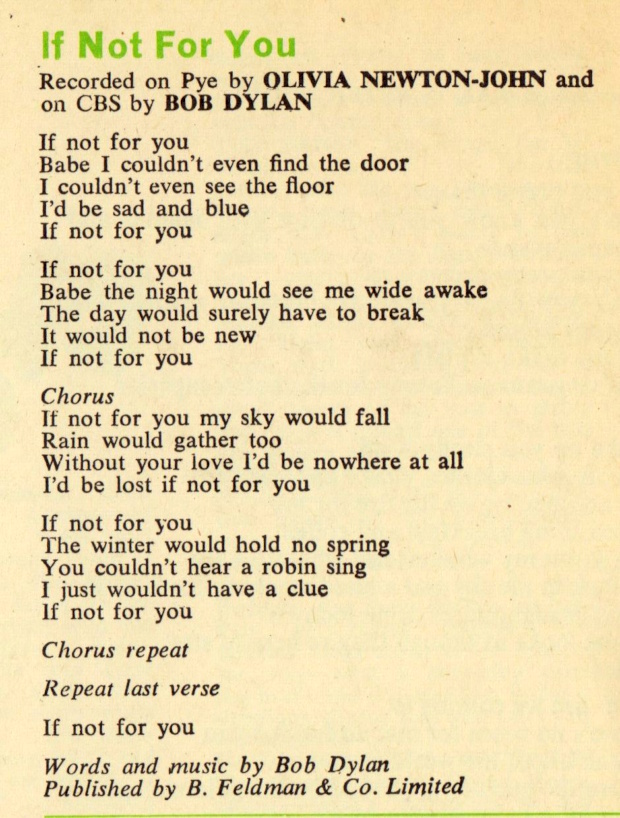 If Not For You lyrics - Disco 45