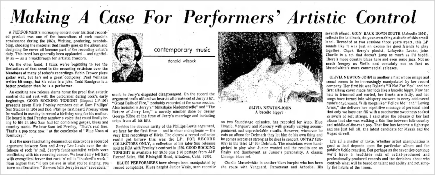 Comment on Have You Never Been Mellow - The Troy Record