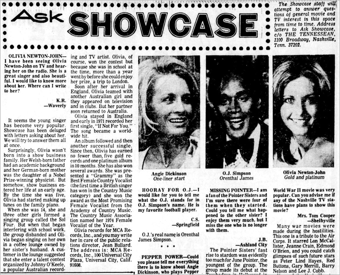 Various letters from fans printed in newspapers - The Tennessean