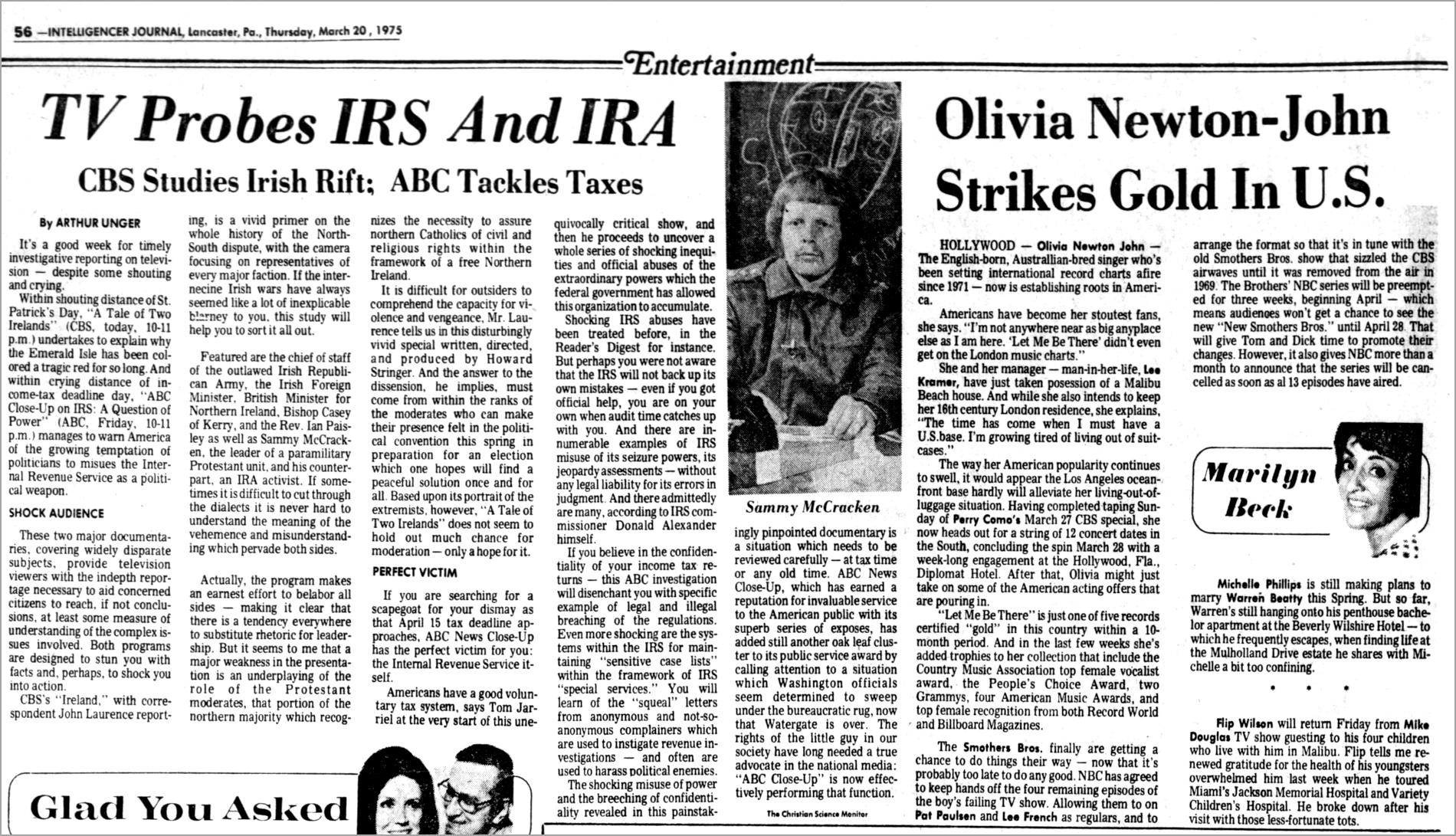 Olivia Strikes It Gold in US - Intelligencer Journal