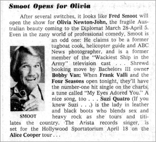 Newton-John appearing at Diplomat March 28 to April 5 1975 - Miami Herald