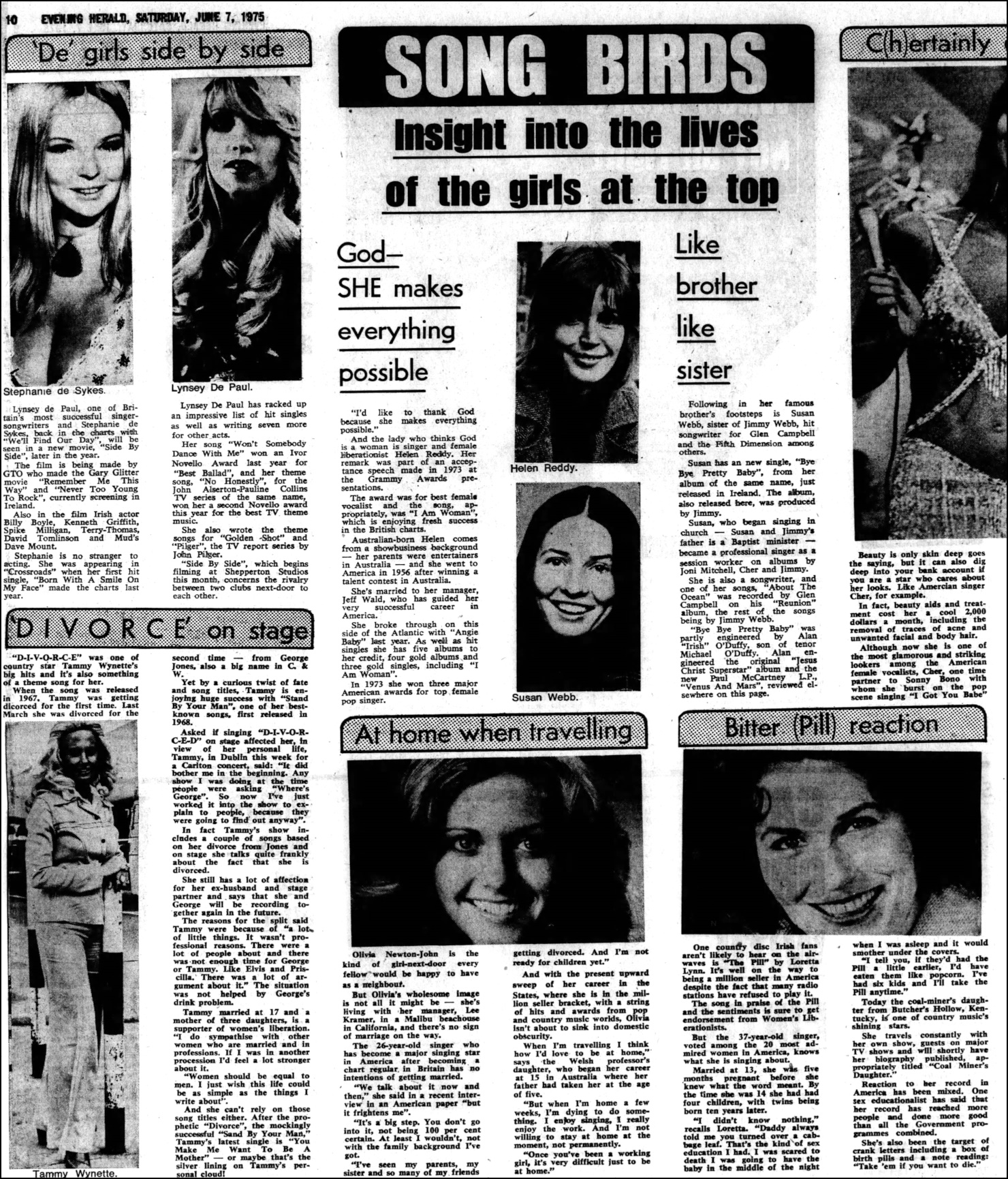 Songs Birds, At Home When Travelling - Evening Herald