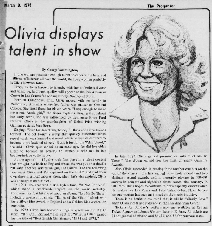 Olivia displays talent in show, Pan Am Center, Las Cruces - The Prospector