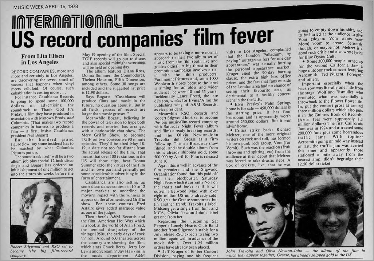 US record companies' film fever - Music Week