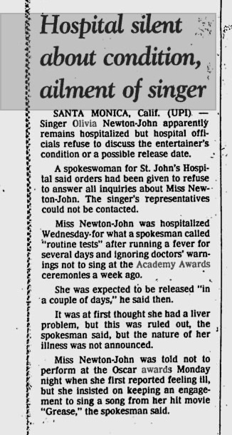 Hospital silent about condition of singer - Eugene Register Guard