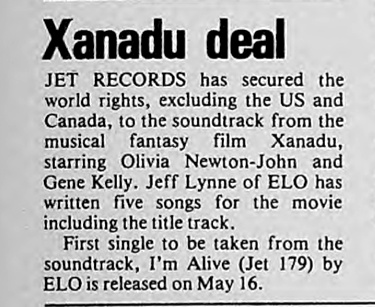 Olivia Newton-John Music Week, May 10 1980