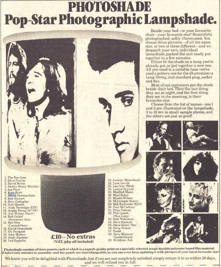 Olivia Newton-John on a lampshade