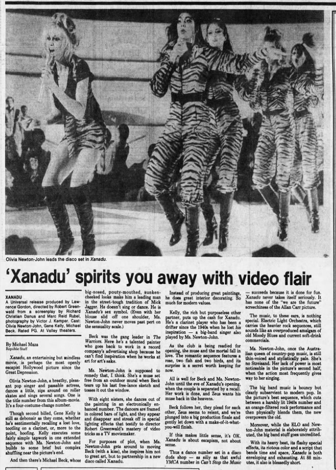 Xanadu spirits you away with video flair - Arizona Republic