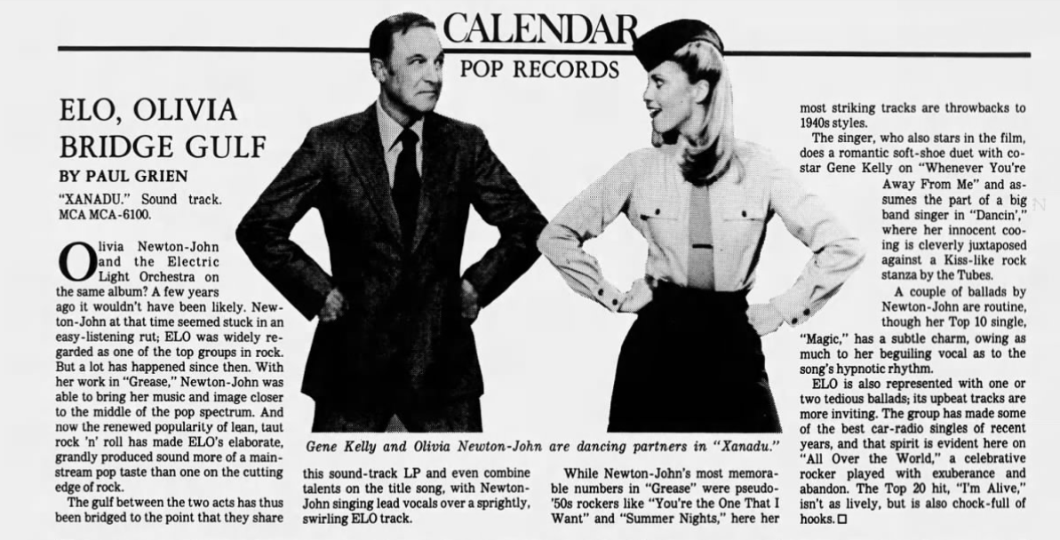 ELO, Olivia Bridge Gulf - Los Angeles Times