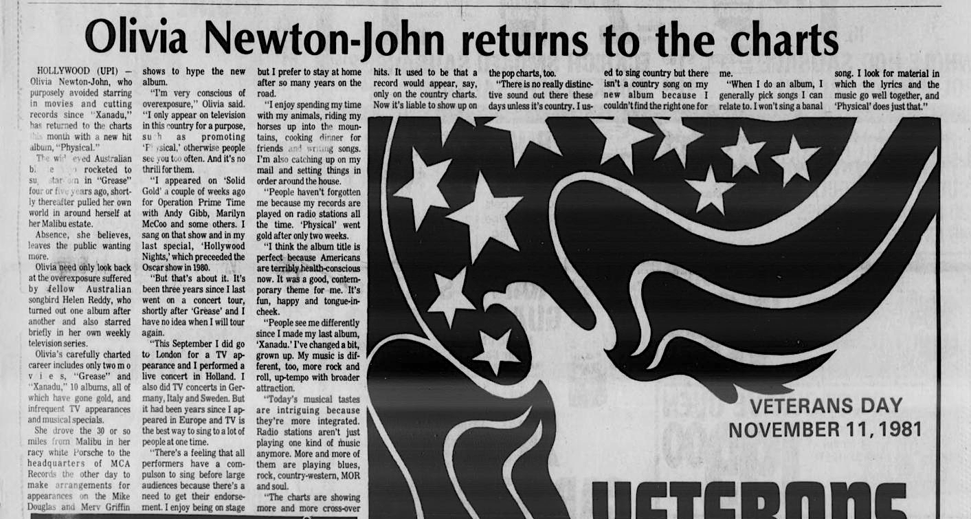 Olivia returns to the charts - The Altus Times