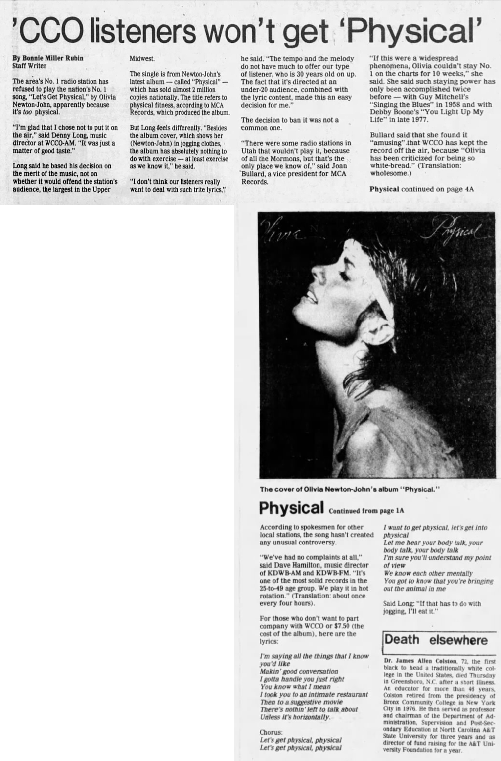 CCO listeners won't get Physical - Star Tribune