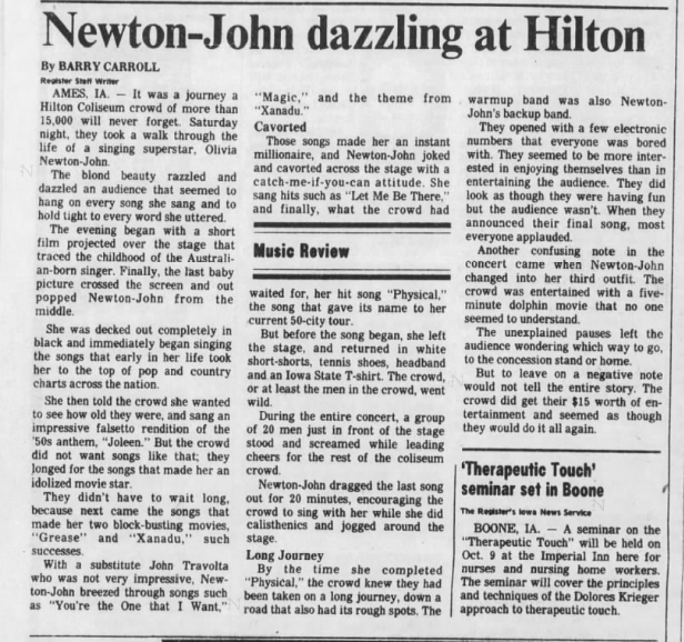 Newton-John dazzling at Hilton, Sept 25 concert review - Des Moines Register