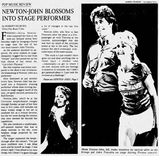 Review of Selland Arena, Fresno concert, Oct 2 1982 - LA Times