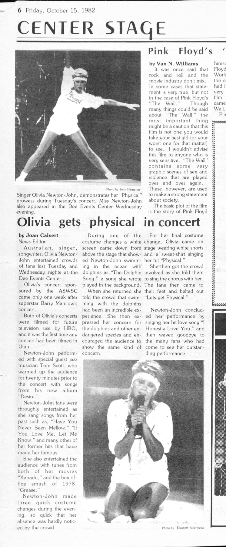 Olivia gets physical in concert - Weber State University Student newspaper
