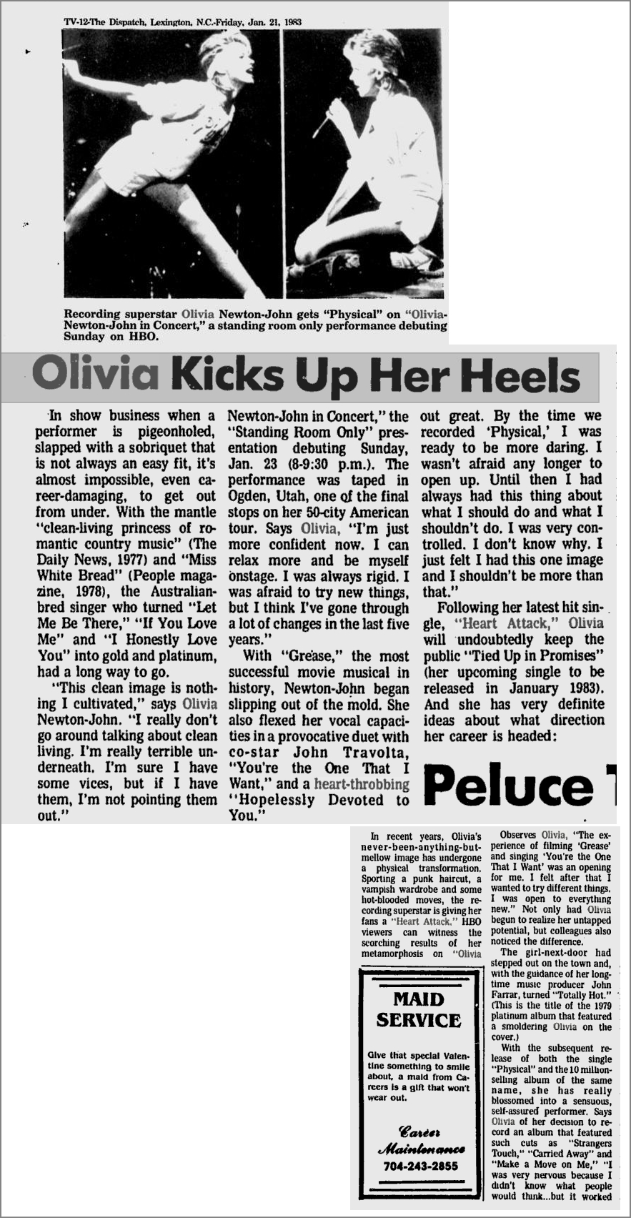 Olivia Kicks Up Her Heels, Olivia in concert special - The Dispatch
