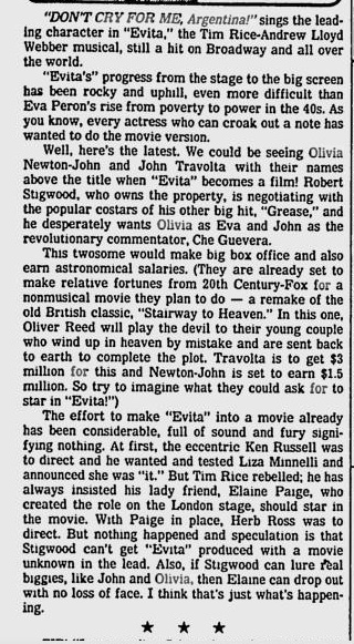 Evita rumours - Toledo Blade