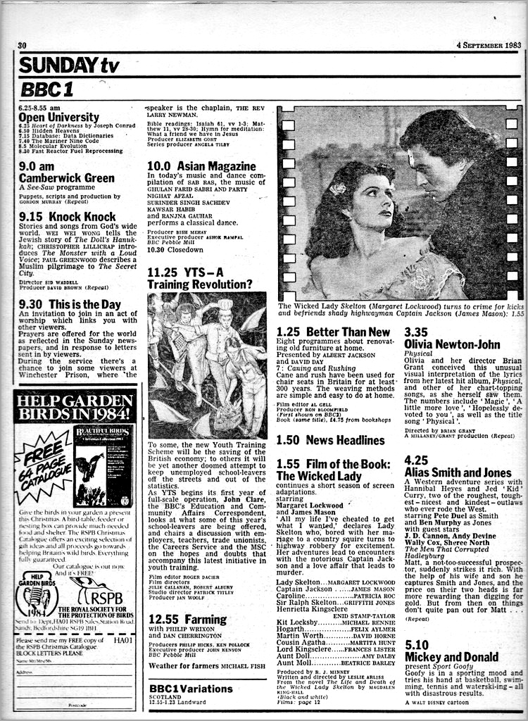 Physical TV Special repeat ratings - Radio Times and Music Week