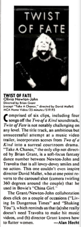 Twist of Fate videogram review - Record