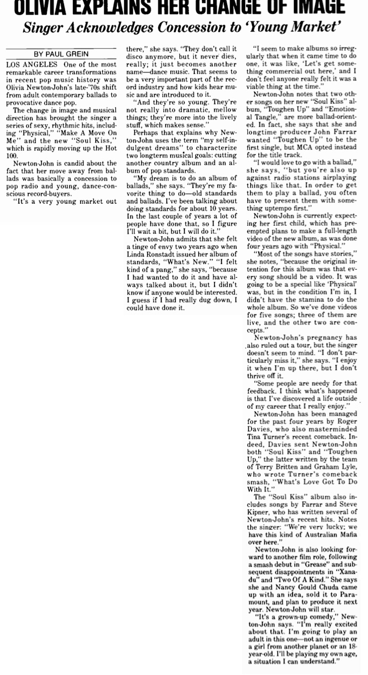 Olivia explains her change of image - Billboard magazine