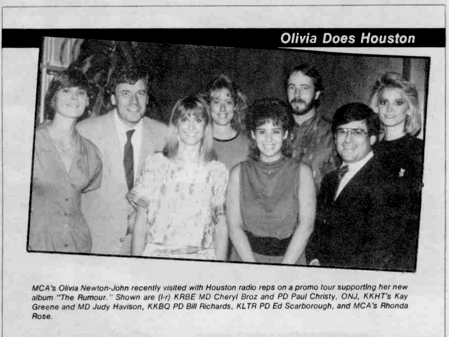 Olivia does Houston radio - Radio & Records