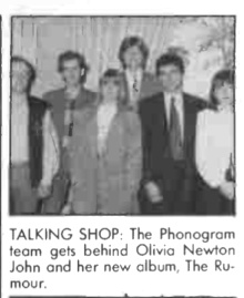 Olivia Newton-John, Music Week October 1 1988