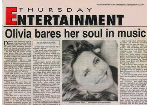 Olivia Bares Her Soul In Music - Debbie Kruger website