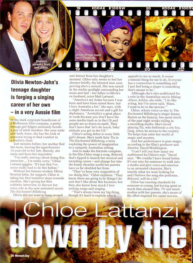 Chloe Lattanzi down by the billabong - Woman's Day