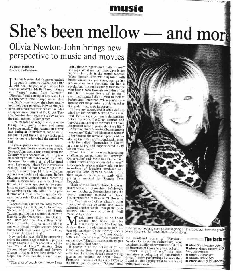 She's been mellow, and more - LA Daily News