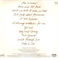 The Rumour, Australian release CD back cover Olivia Newton-John