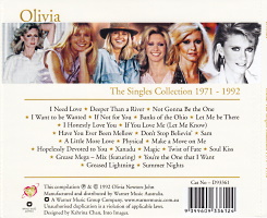 Olivia Newton-John The Singles Collection 1971-1992 CD back cover