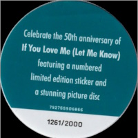 If You Love Me Let Me Know album picture disc 2024 sticker